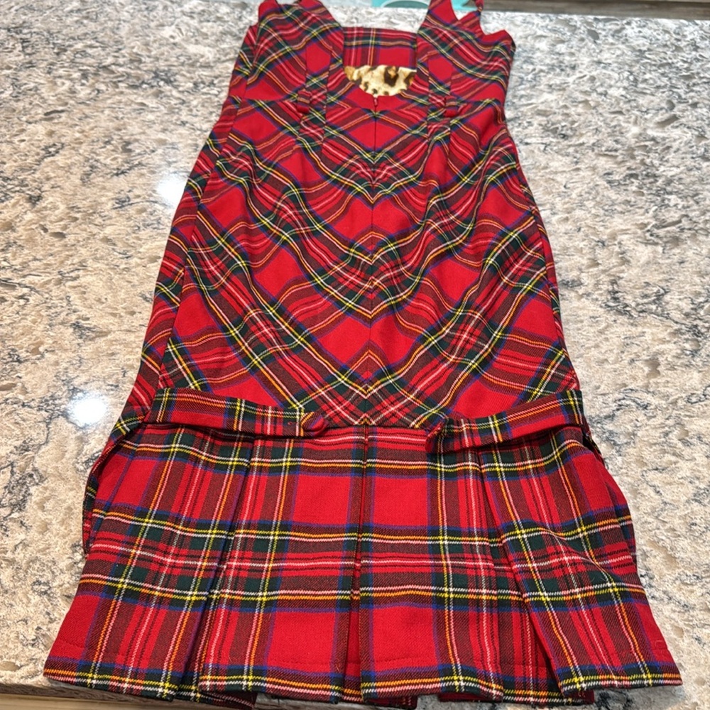 L.A.M.B. | Gwen Stefani Vintage Plaid Wool Dress 2000s Y2K in Red Size S Small - Picture 12 of 16